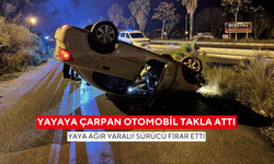 Yayaya çarpan otomobil takla attı, sürücü olay yerinden kaçtı!