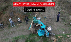 Zeytin işçilerini taşıyan araç uçuruma yuvarlandı: 1 ölü, 4 yaralı