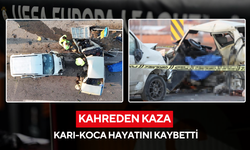 Feci kazada araç hurda yığınına döndü: Karı-koca hayatını kaybetti.