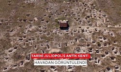 Tarihi Juliopolis antik kenti havadan görüntülendi