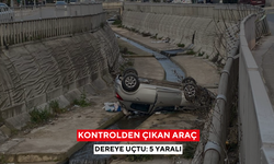 Kontrolden çıkan araç dereye uçtu: 5 yaralı