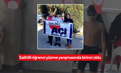 Salihlili öğrenci yüzme yarışmasında birinci oldu