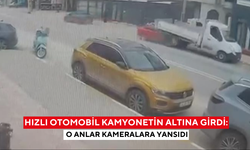 Hızlı otomobil kamyonetin altına girdi: O anlar kameralara yansıdı