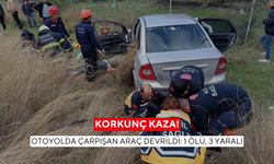 Korkunç kaza! Otoyolda çarpışan araç devrildi: 1 ölü, 3 yaralı