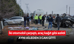 İki otomobil çarpıştı, araç kağıt gibi ezildi: Aynı aileden 3 can gitti