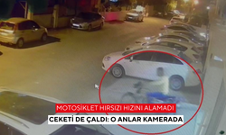 Motosiklet hırsızı hızını alamadı ceketi de çaldı: O anlar kamerada