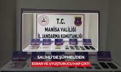 Salihli’de şüpheliden esrar ve uyuşturucu hap çıktı