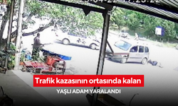 Trafik kazası saniye saniye kaydedildi... Arabalar çarpıştı, yaya yaralandı !