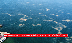 Kınalıada açıklarında müsilaj havadan görüntülendi