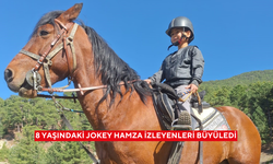 8 yaşındaki jokey Hamza izleyenleri büyüledi