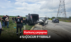 Kamyonet ile hafif ticari araç çarpıştı: 6’sı çocuk 9 yaralı