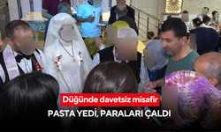 Düğünde davetsiz misafir: Pasta yedi, paraları çaldı