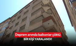 Balkon faciası kamerada! Yıkım kararı vardı, boşaltılan binanın balkonu artçı depremde böyle yıkıldı