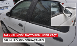 Park halindeki 20 otomobili çizip kaçtı: Salihli Polisi’nden kaçamadı