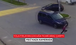 Yola fırlayan çocuğa ticari araç çarptı: Feci kaza kamerada