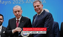 Başkan Özkasap’a hizmet şeref belgesi