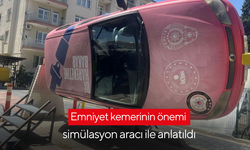 Trafik haftasında emniyet kemerinin önemi simülasyon aracı ile anlatıldı