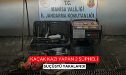 Kaçak kazı yapan 2 şüpheli suçüstü yakalandı