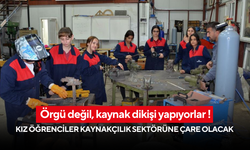 Kız öğrenciler yaptıkları kaynak ile erkeklere taş çıkarıyor