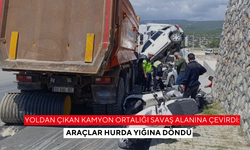 Yoldan çıkan kamyon ortalığı savaş alanına çevirdi: Araçlar hurda yığınına döndü
