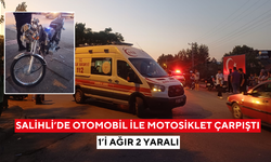 Salihli’de otomobil ile motosiklet çarpıştı: 1’i ağır 2 yaralı