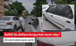 Salihli’de akıllara durgunluk veren olay ! 20 otomobile zarar verdi