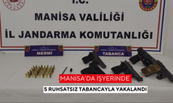 Manisa’da İşyerinde 5 ruhsatsız tabancayla yakalandı