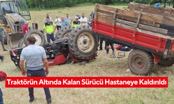 Kontrolden çıkan traktör devrildi... Sürücü hayat mücadelesi veriyor