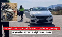 Salihli’de otomobil ile motosiklet çarpıştı: 2 yaralı
