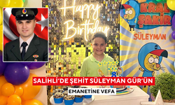 Salihli’de şehit oğluna doğum günü sürprizi