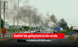 Salihli’de gökyüzünü bir anda dumanlar kapladı !