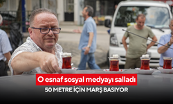 O esnaf sosyal medyayı salladı: 50 metre için marş basıyor