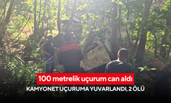 100 metrelik uçurum can aldı: Kamyonet uçuruma yuvarlandı, 2 ölü