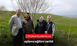 Çiftçilere budama ve aşılama eğitimi verildi