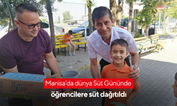 Manisa’da dünya süt gününde öğrencilere süt dağıtıldı