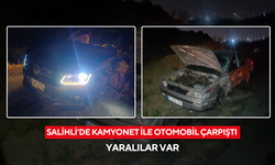 Salihli’de kamyonet ile otomobil çarpıştı: Yaralılar var