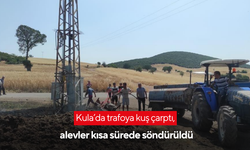Kula’da trafoya kuş çarptı, alevler kısa sürede söndürüldü
