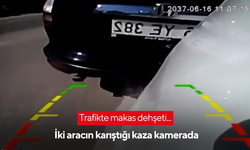 Trafikte makas dehşeti... İki aracın karıştığı kaza kamerada