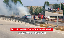 Salihli yolunda sıcak dakikalar… Son anda dışarı çıktılar !