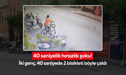 Kamera her şeyi kaydetti! | İki genç, 40 saniyede 2 bisikleti böyle çaldı!