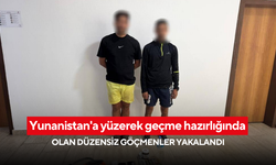 Yunanistan'a yüzerek geçme hazırlığında olan düzensiz göçmenler yakalandı