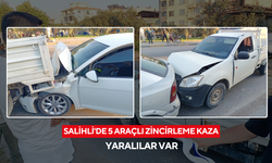 Salihli’de 5 araç birbirine girdi: Yaralılar var