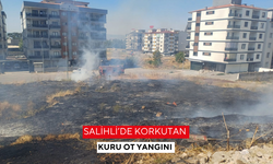 Salihli’de korkutan kuru ot yangını