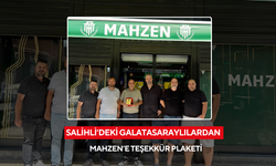Salihli’deki Galatasaraylılardan Mahzen’e teşekkür plaketi