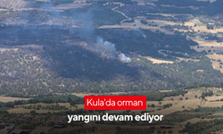 Kula'da orman yangını devam ediyor