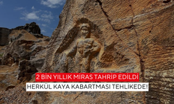2 bin yıllık miras tahrip edildi... Herkül kaya kabartması tehlikede!