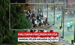 Halı saha maçında kavga, sandalyeler havada uçuştu