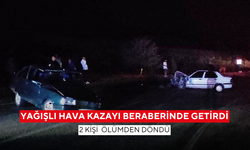 Yağışlı hava kazayı beraberinde getirdi: 2 yaralı