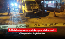 Salihli'de alacak verecek kavgasında kan aktı...  Olay yerinden ilk görüntüler