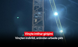 Vinçte intihar girişimi!  Vinçten indirildi, ardından arbede çıktı